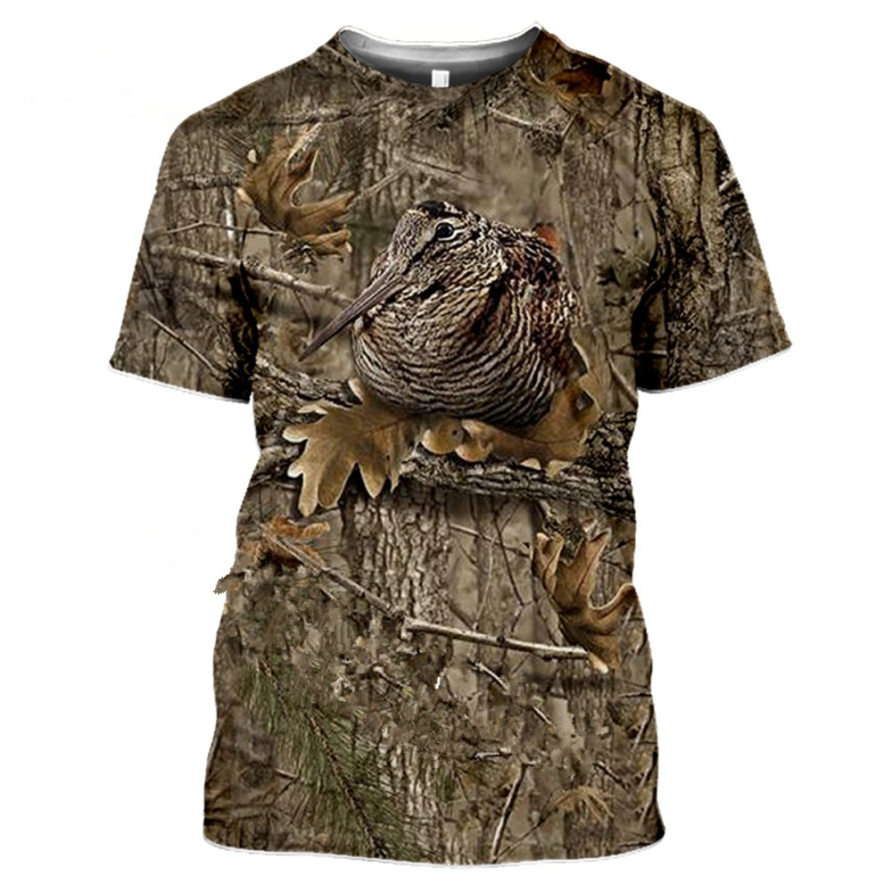 Outdoor Hunting T Shirts - ฤดูร้อนเสื้อยืดผู้ชายแฟชั่นกลางแจ้ง Quick-Drying Camouflage การล่าสัตว์สัตว์สัตว์ป่าหมูป่า3D แขนสั้นคอกลมแขนยาว
