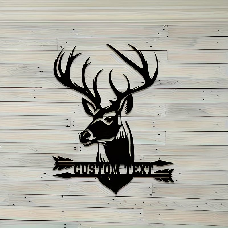 Hunting Outdoor Christmas Decorations - งานศิลปะติดผนังรูปหัวกวางโลหะแบบกำหนดเอง สำหรับผู้รักการล่าสัตว์และการตกแต่งกลางแจ้ง ของขวัญที่สมบูรณ์แบบสำหรับคริสต์มาส งานขึ้นบ้านใหม่ และวันพ่อ
