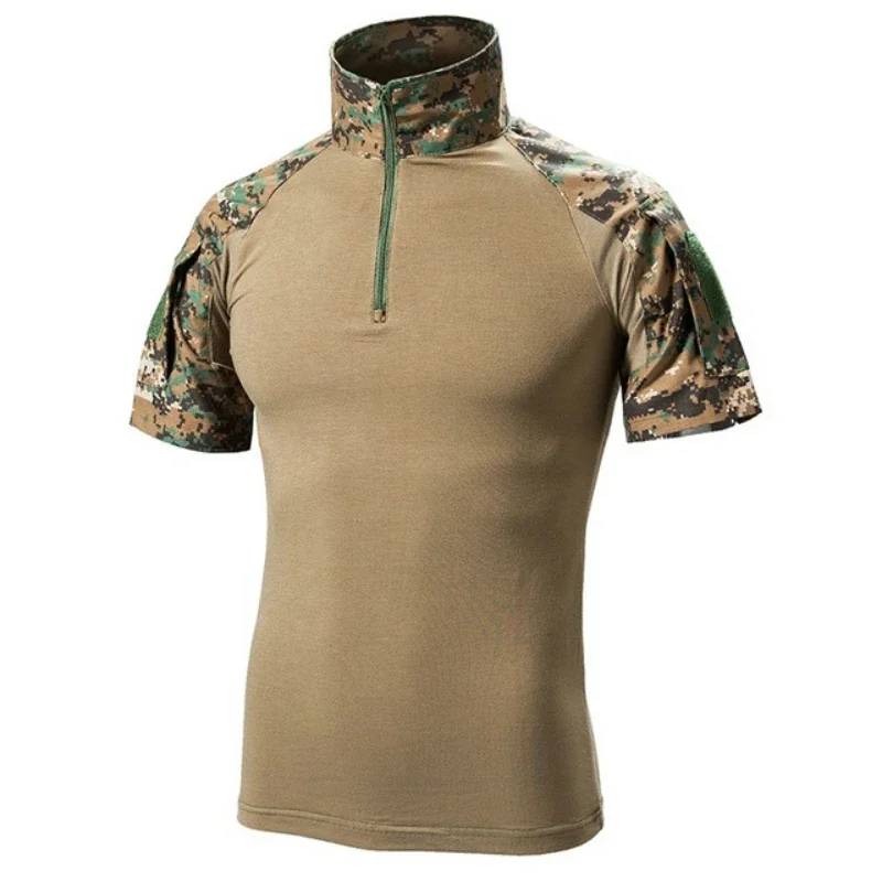 Outdoor Hunting T Shirts - เสื้อยืดแทคติคอลผู้ชาย เสื้อกีฬากลางแจ้ง แห้งเร็ว แขนสั้น เสื้อเดินป่า ล่าสัตว์