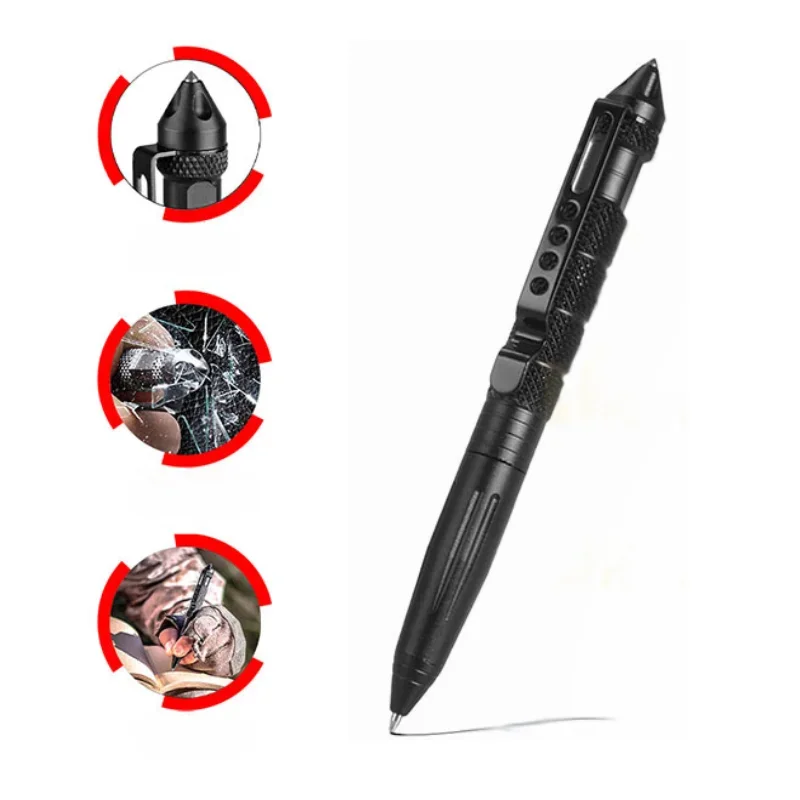 Tactical Pen Tool - ปากกายุทธวิธีอเนกประสงค์ ป้องกันตัว กันลื่น เครื่องมือเอาตัวรอดฉุกเฉิน ทุบกระจก ทังสเตนสตีล