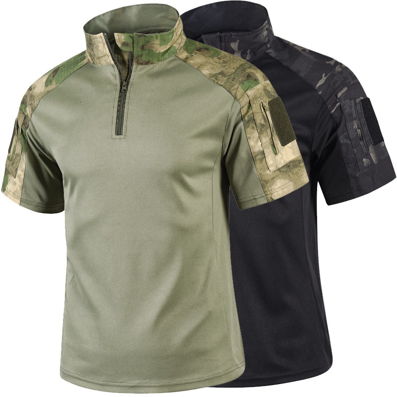 เสื้อยืดแขนสั้นลายพรางทหารสำหร - Outdoor Hunting T Shirts บทวิจารณ์และราคา