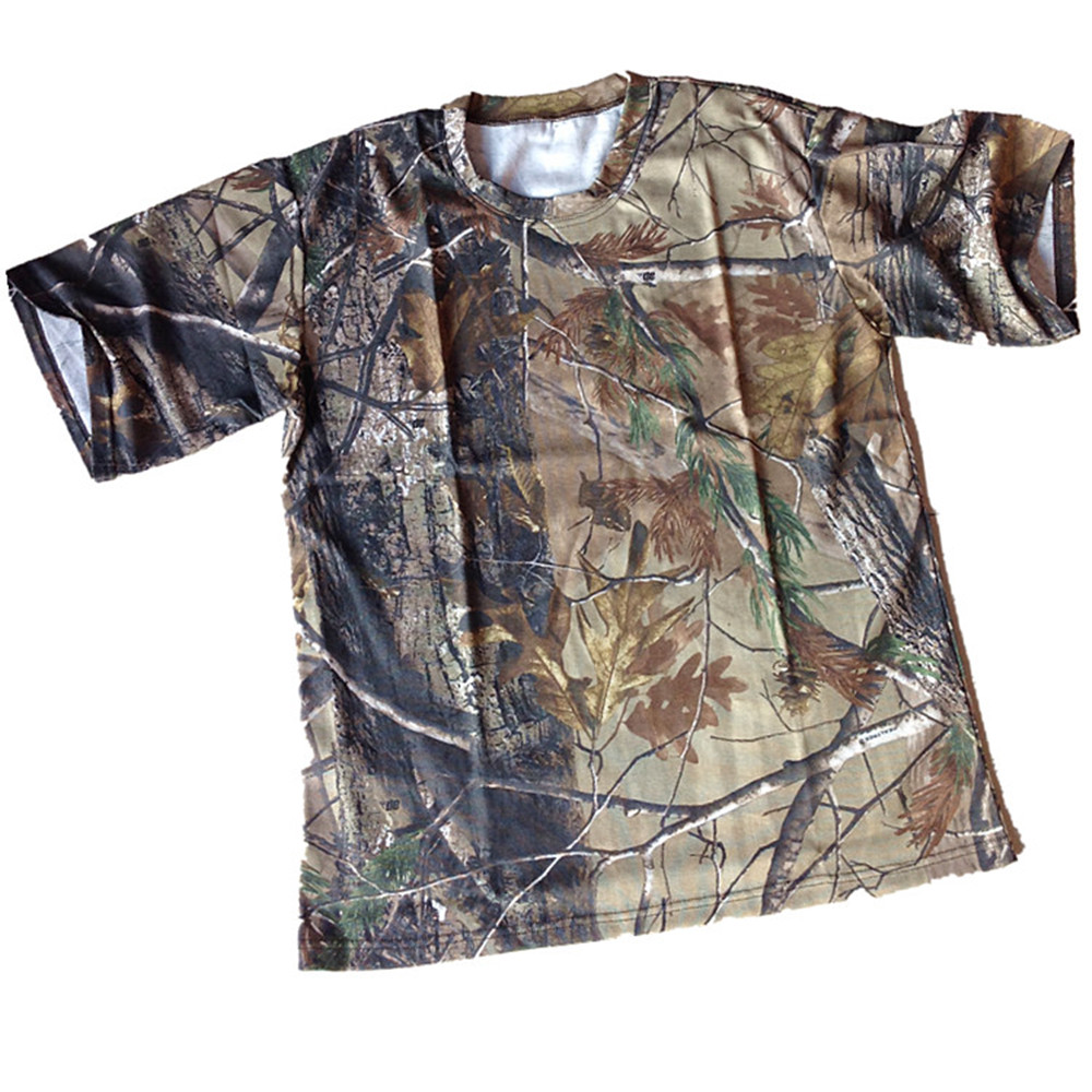 เสื้อยืดแขนสั้นคอกลมสำหรับผู้ช - Outdoor Hunting T Shirts บทวิจารณ์และราคา
