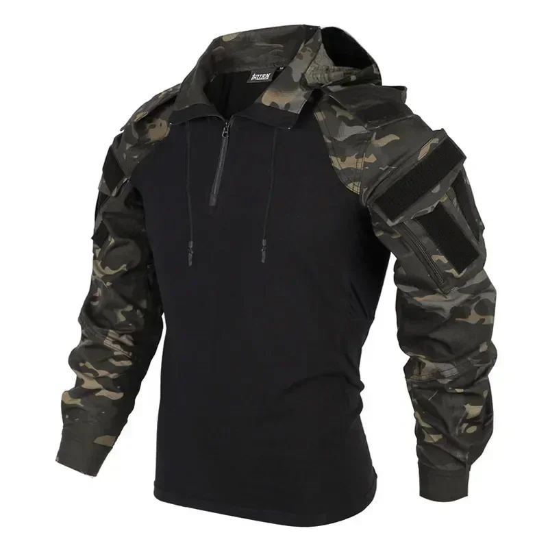 เสื้อยืดผู้ชายแบบซิป 1/4 แขนยา - Outdoor Hunting T Shirts บทวิจารณ์และราคา
